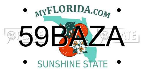 59BAZA Florida License Plate