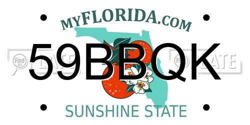59BBQK Florida License Plate