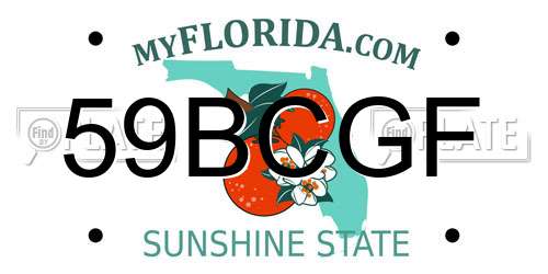 59BCGF Florida License Plate