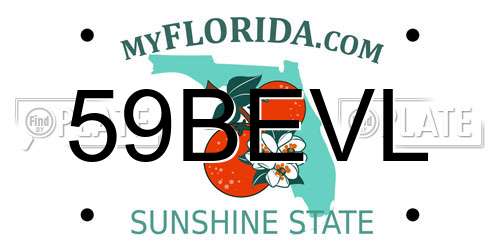 59BEVL Florida License Plate