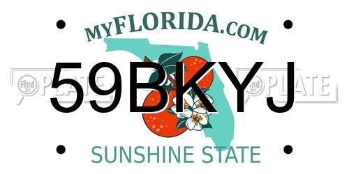59BKYJ Florida License Plate