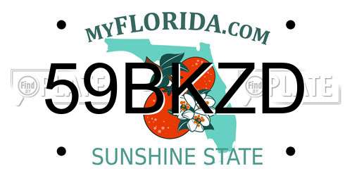 59BKZD Florida License Plate