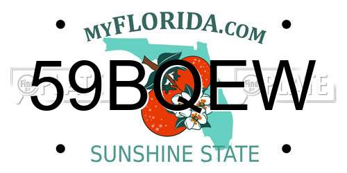 59BQEW Florida License Plate