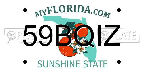 59BQIZ Florida License Plate