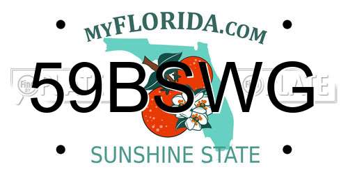 59BSWG Florida License Plate