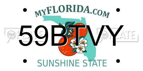 59BTVY Florida License Plate