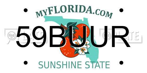 59BUUR Florida License Plate