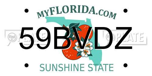 59BVDZ Florida License Plate