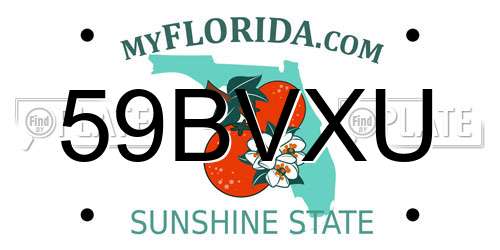 59BVXU Florida License Plate