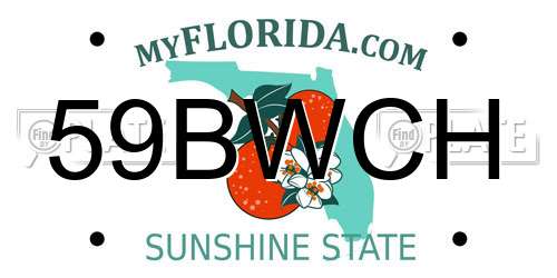 59BWCH Florida License Plate