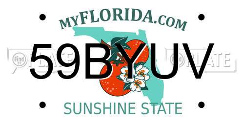 59BYUV Florida License Plate
