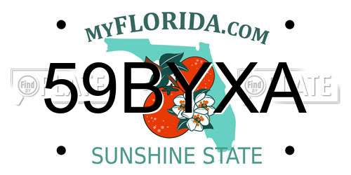59BYXA Florida License Plate