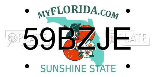 59BZJE Florida License Plate