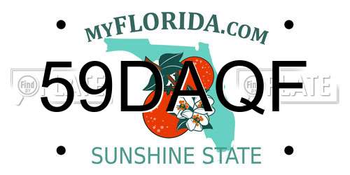 59DAQF Florida License Plate