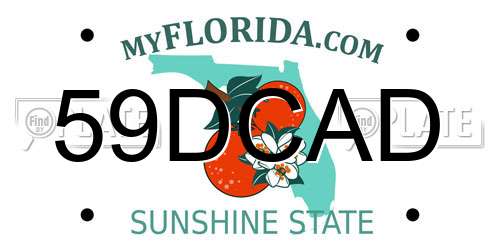 59DCAD Florida License Plate
