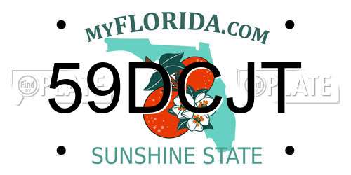 59DCJT Florida License Plate