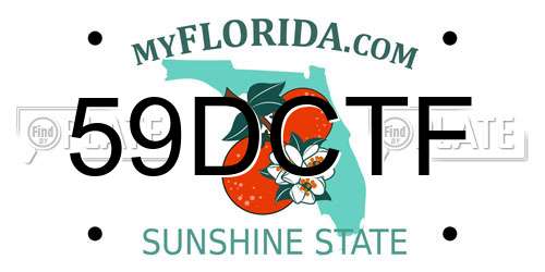 59DCTF Florida License Plate