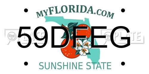 59DFEG Florida License Plate