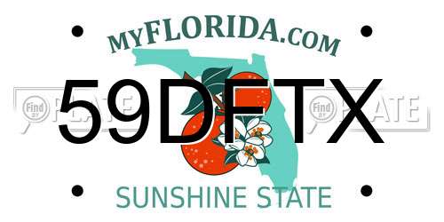 59DFTX Florida License Plate