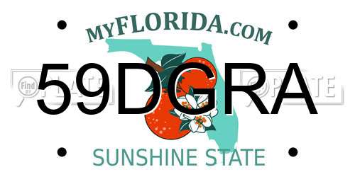 59DGRA Florida License Plate