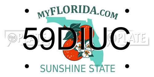 59DIUC Florida License Plate