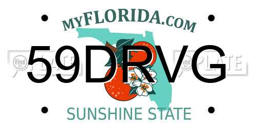 59DRVG Florida License Plate