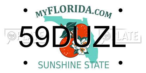 59DUZL Florida License Plate
