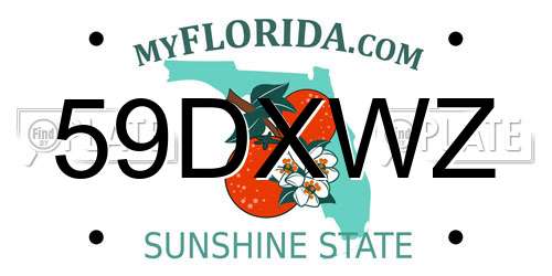 59DXWZ Florida License Plate