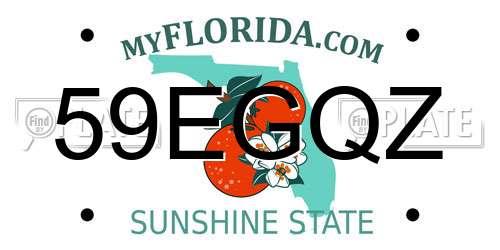 59EGQZ Florida License Plate