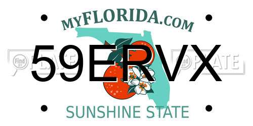 59ERVX Florida License Plate