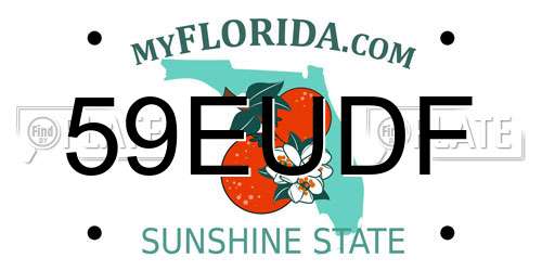 59EUDF Florida License Plate