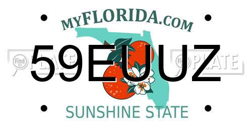 59EUUZ Florida License Plate