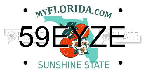 59EYZE Florida License Plate