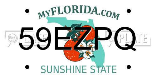 59EZPQ Florida License Plate