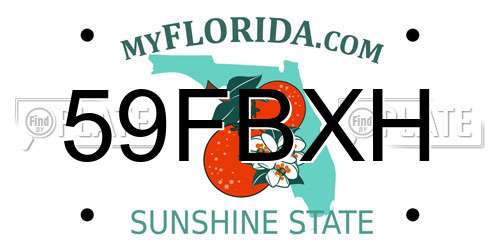 59FBXH Florida License Plate