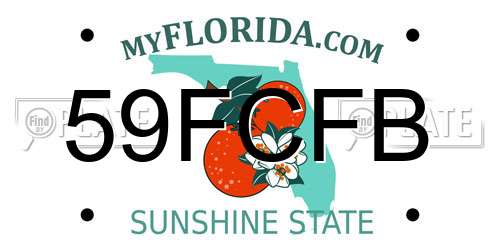 59FCFB Florida License Plate