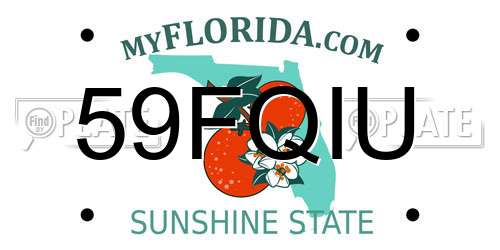 59FQIU Florida License Plate