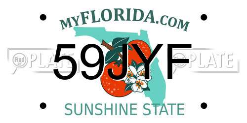 59JYF Florida License Plate