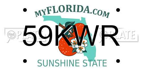59KWR Florida License Plate