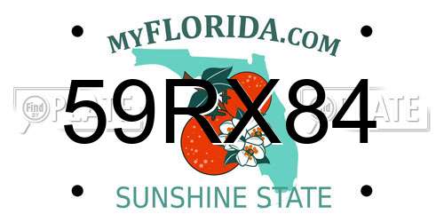 59RX84 Florida License Plate