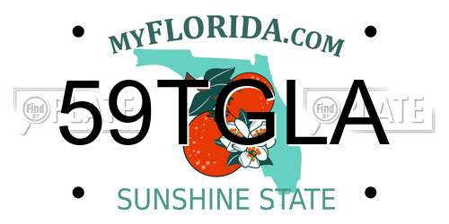 59TGLA Florida License Plate
