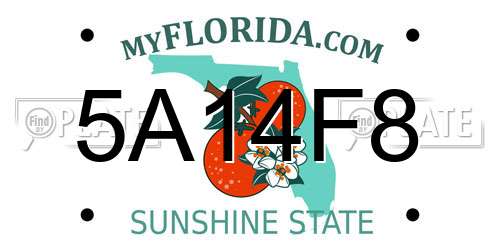 5A14F8 Florida License Plate