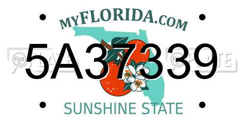 5A37339 Florida License Plate