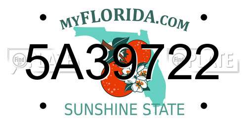 5A39722 Florida License Plate