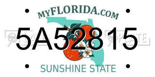 5A52815 Florida License Plate