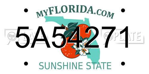 5A54271 Florida License Plate