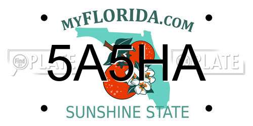5A5HA Florida License Plate