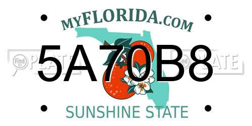5A70B8 Florida License Plate