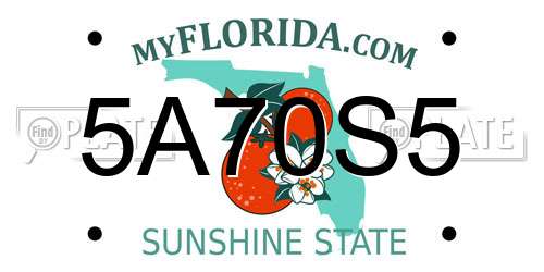 5A70S5 Florida License Plate