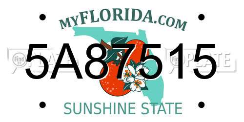 5A87515 Florida License Plate